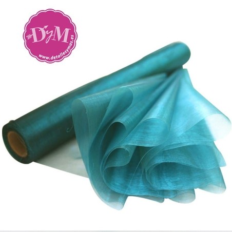 Rollo de Tela de Organza turquesa