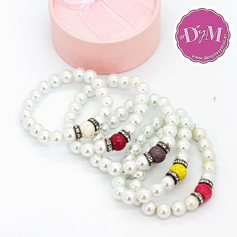 TreasureBay - Juego De Collar, Pulsera Y Arete De Perlas De Agua Dulce